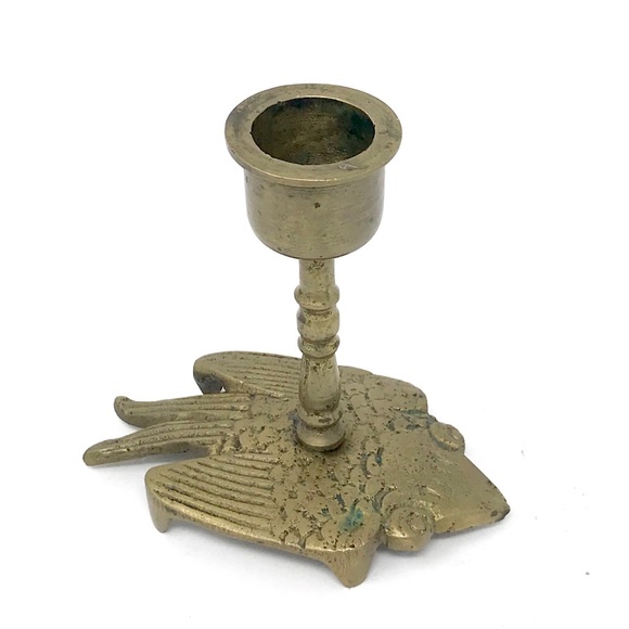 Crow Raven Sparrow Candle Holder Blue Calcite Egg - Picture 12 of 16